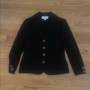 St. John Black Blazer with Gold Buttons Size 4